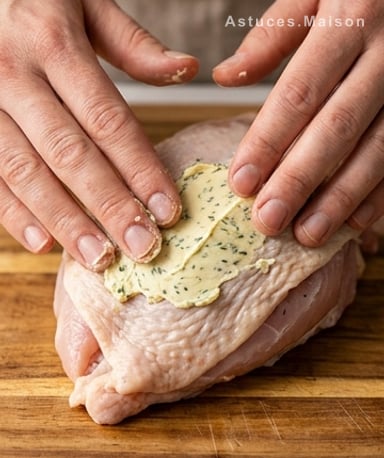 Préparer le beurre aux herbes et le poulet