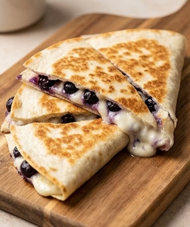 Quesadilla aux myrtilles pour un petit-déjeuner réconfortant