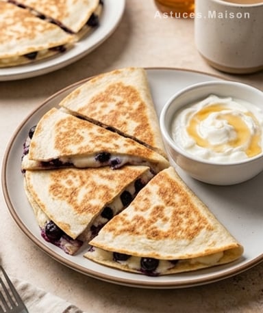 Quesadilla aux myrtilles pour un petit-déjeuner réconfortant
