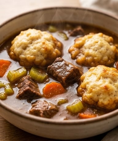Ragoût de bœuf aux boulettes moelleuses : le réconfort en une casserole