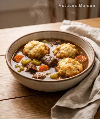 Ragoût de bœuf aux boulettes moelleuses : le réconfort en une casserole