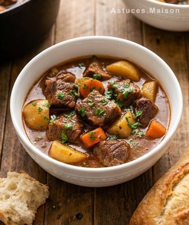 Ragoût de bœuf fondant : le secret d’une viande qui se détache à la fourchette