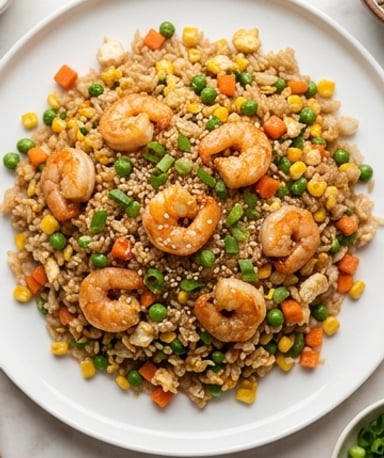 Riz sauté aux crevettes en 30 minutes, une seule poêle