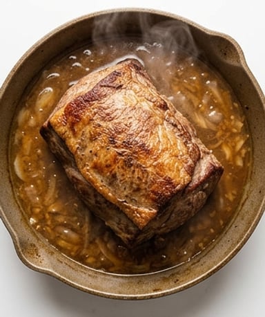 Rôti de boeuf fondant : 4 ingrédients, un seul plat