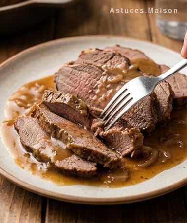 Rôti de boeuf fondant : 4 ingrédients, un seul plat