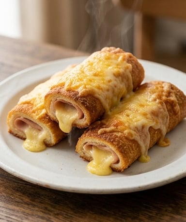 Rouleaux de pain de mie croustillants au fromage fondant