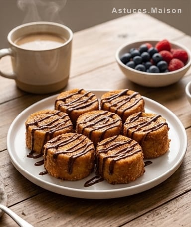 Roulés de pain perdu au beurre de cacahuète et Nutella