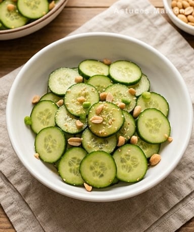 Salade de concombres thaïe au sésame et cacahuètes