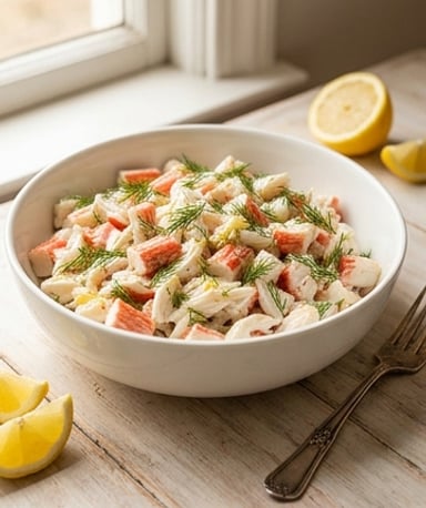 Salade de crabe fraîcheur : croquant, crémeux et un zeste d’été