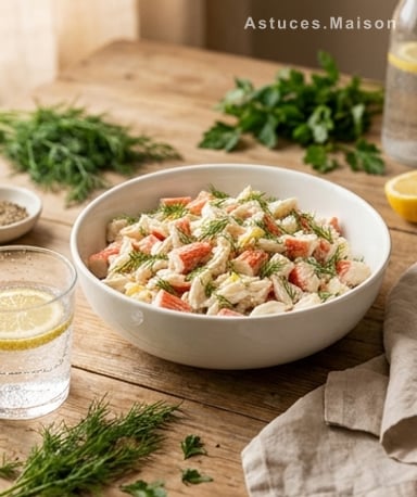 Salade de crabe fraîcheur : croquant, crémeux et un zeste d'été