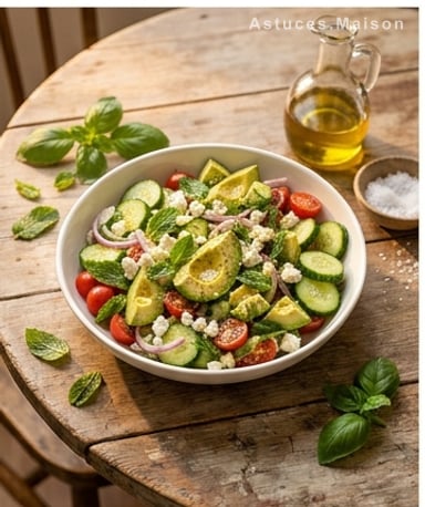 Salade estivale avocat-concombre : fraîcheur qui explose en bouche