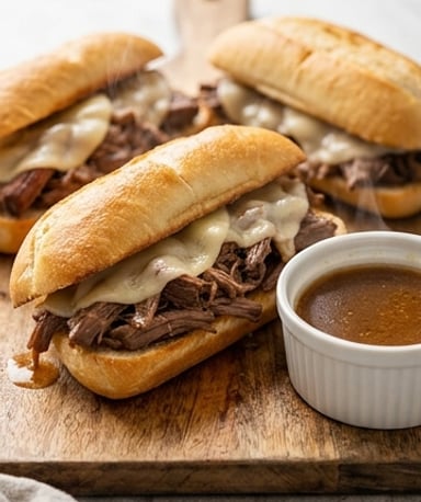 Sandwichs français au bœuf fondant et jus onctueux