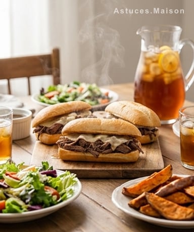 Sandwichs français au bœuf fondant et jus onctueux