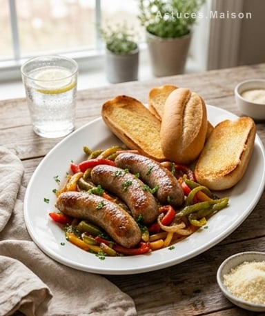 Saucisses aux poivrons et oignons : la méthode qui change tout