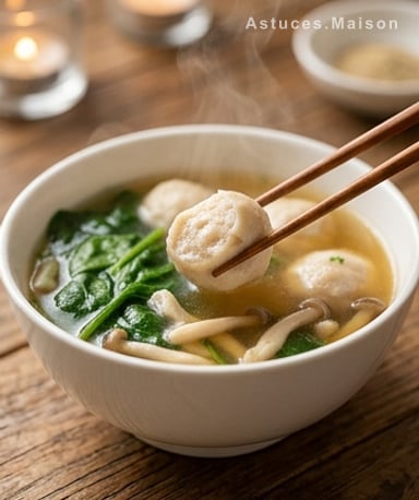 Soupe de boules de poisson taïwanaise : réconfort en 20 minutes