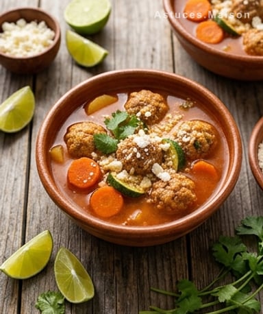 Soupe mexicaine aux boulettes de viande : réconfort en une casserole