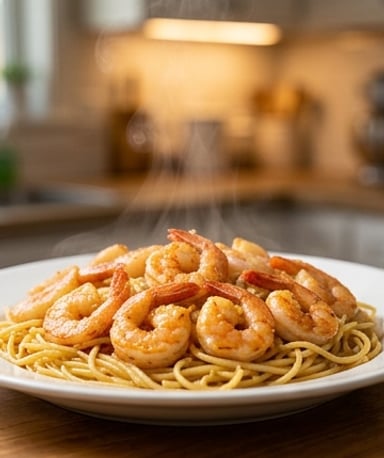 Spaghetti aux crevettes à l’ail : le plat qui sauve les soirs de semaine