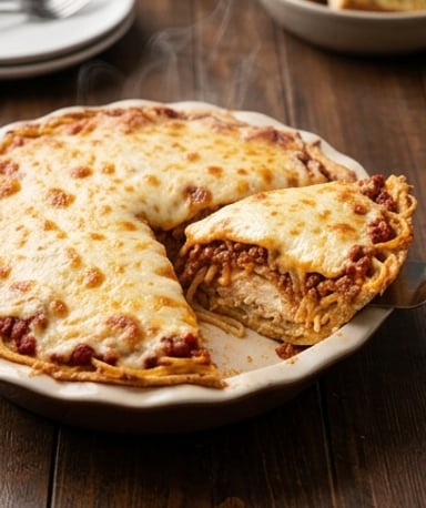 Spaghetti Pie : le gratin fondant qui se coupe en parts