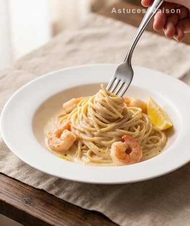Spaghettis aux crevettes : la sauce crémeuse qui fait oublier les restaurants