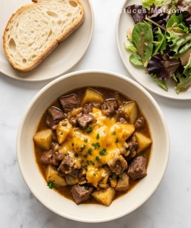 Steak et pommes de terre gratinés à la mijoteuse
