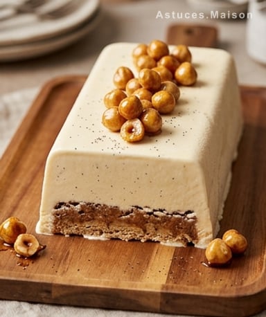 Tablette glacée vanille-noisette : le dessert chic maison