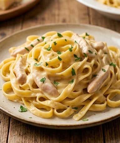 Tagliatelles crémeuses au poulet et fromage fondu : le réconfort en 30 minutes