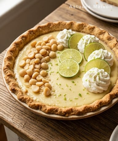 Tarte au citron vert aux noix de macadamia