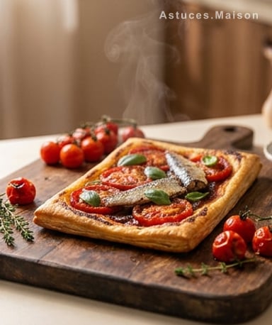 Tarte fine aux sardines et caviar d'aubergine : l'été en une bouchée