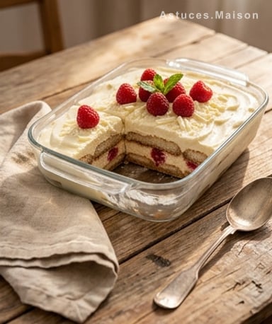 Tiramisu au Chocolat Blanc et Framboises : Fraîcheur & Gourmandise