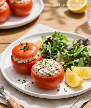 Tomates farcies au thon et fromage frais : l'entrée fraîche et rapide