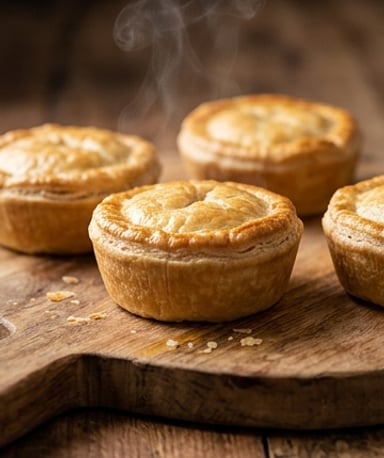 Tourtes croustillantes au poulet et poireaux fondants, sauce crémeuse