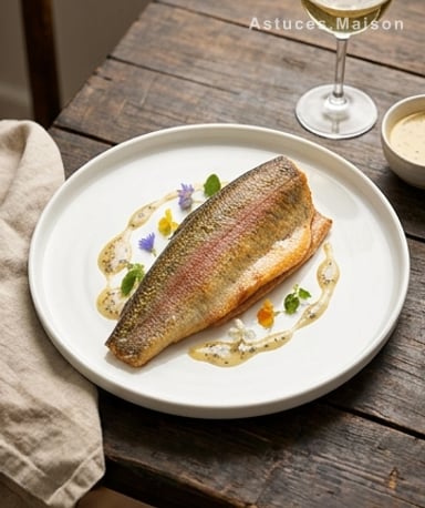 Truite fondante, sauce beurre blanc et coquelicot : l'équilibre parfait