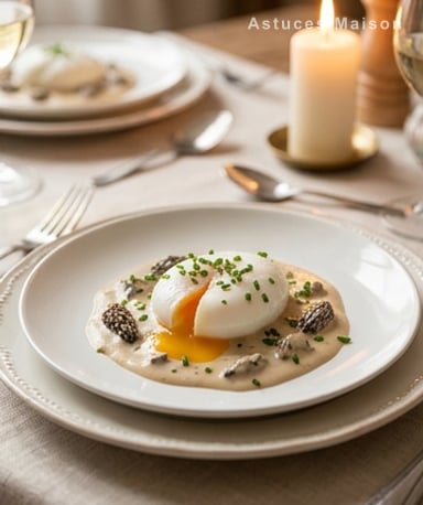 Œuf poché, crème onctueuse de morilles : le petit déjeuner chic