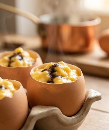 Œufs en coquille à la truffe noire : le luxe qui se mange à la cuillère
