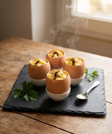 Œufs en coquille à la truffe noire : le luxe qui se mange à la cuillère
