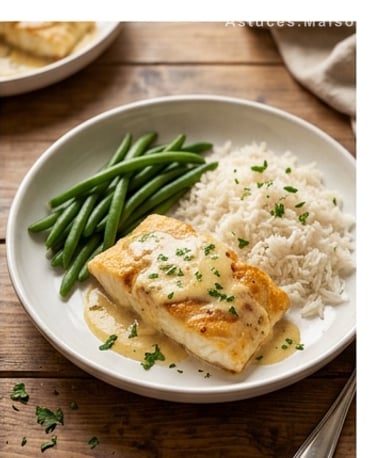 Cabillaud croustillant à la moutarde, sauce citronnée qui fond en bouche