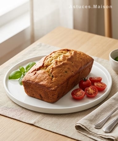 Cake moelleux au Bresse Bleu, dinde fumée et tomates séchées — l'équilibre parfait