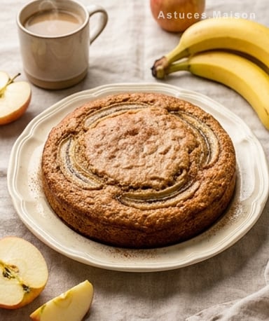 Gâteau moelleux pommes-bananes : le dessert healthy qui trompe tout le monde