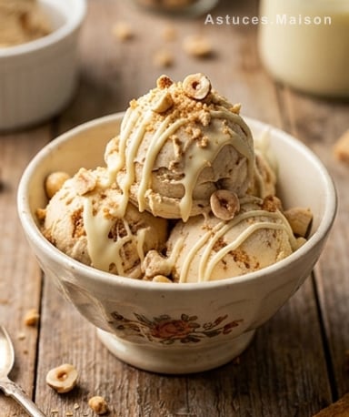 Glace Kinder Bueno maison : crémeuse, croquante et sans sorbetière