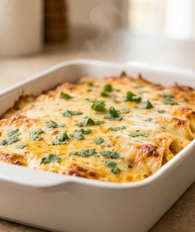 Gratin enchiladas poulet-fromage : le plat réconfort qui fait fondre tout le monde
