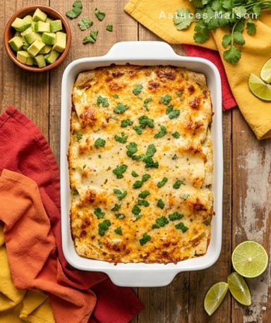 Gratin enchiladas poulet-fromage : le plat réconfort qui fait fondre tout le monde