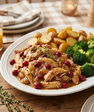 Poulet aux canneberges fondant : la magie du mijoteur en 5 ingrédients