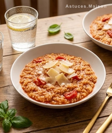 Risotto de quinoa aux tomates : crémeux en 15 minutes chrono