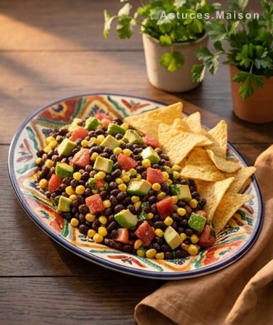 Salade tex-mex aux haricots noirs : fraîcheur croquante en 15 minutes