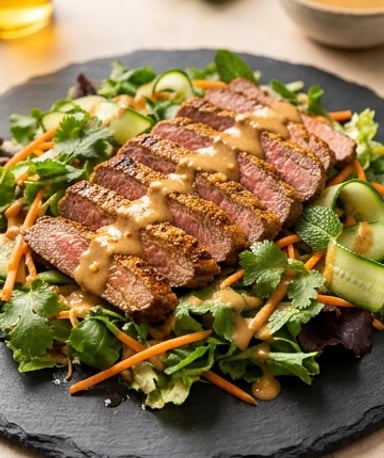 Salade thaïe au bœuf mariné : croquant, acidulé et ultra-protéiné