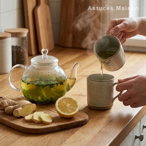 Thé détox maison : moringa, gingembre et citron pour booster ton énergie après 30 ans